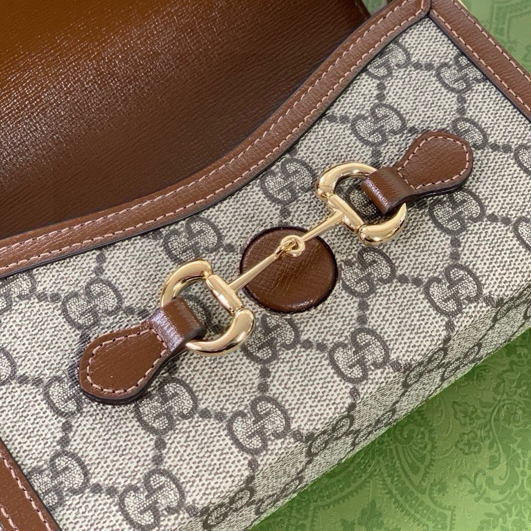 Gucci Horsebit 1955 Series Mini Handbag Beige and Ebony